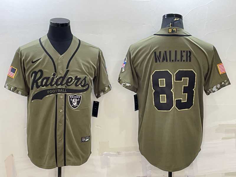 Men's Las Vegas Raiders #83 Darren Waller 2022 Olive Salute to Service Cool Base Stitched Baseball Jersey,We sell and wholesale Men's Las Vegas Raiders #83 Darren Waller 2022 Olive Salute to Service Cool Base Stitched Baseball Jersey on line form chian!